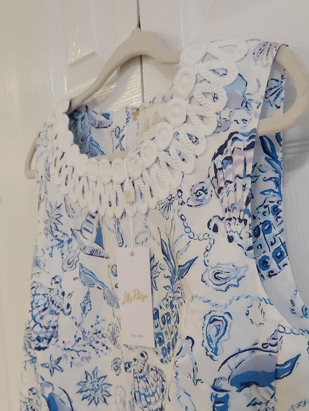 Lilly Pulitzer 'Anabelle' Dress, NEW! Size 16, Blue & White - Picture 10 of 14